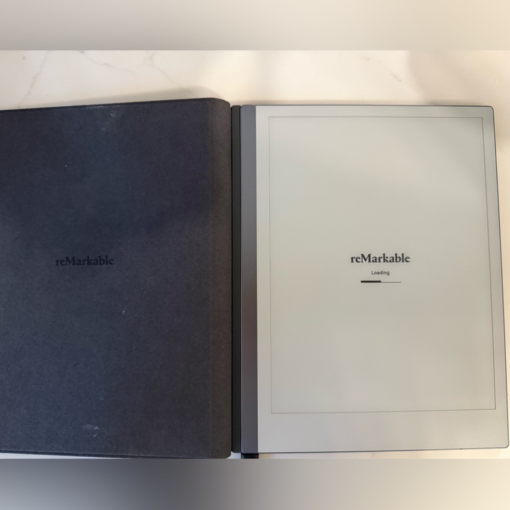 reMarkable 2 Tablet and Black leather Bookfolio case NEVER USED
